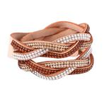 Fako Bijoux® - Wikkelarmband - Gevlochten - Beige, Verzenden, Nieuw