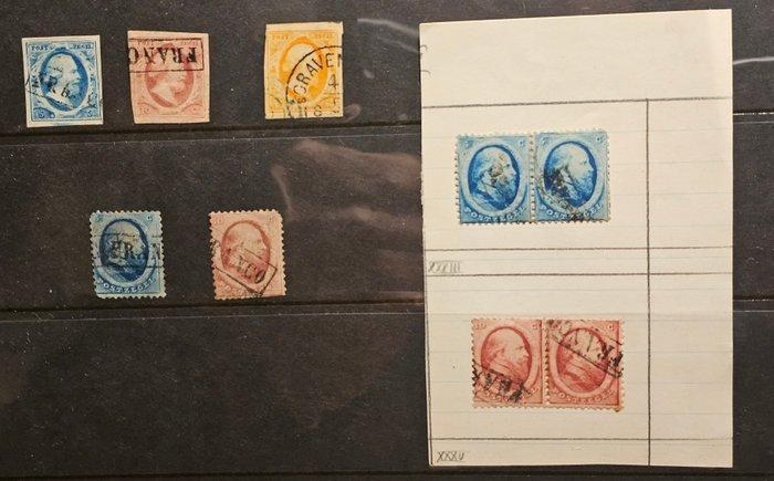 Nederland 1852/1864 - Gebruikte Koning Willem III-stempels:, Postzegels en Munten, Postzegels | Nederland