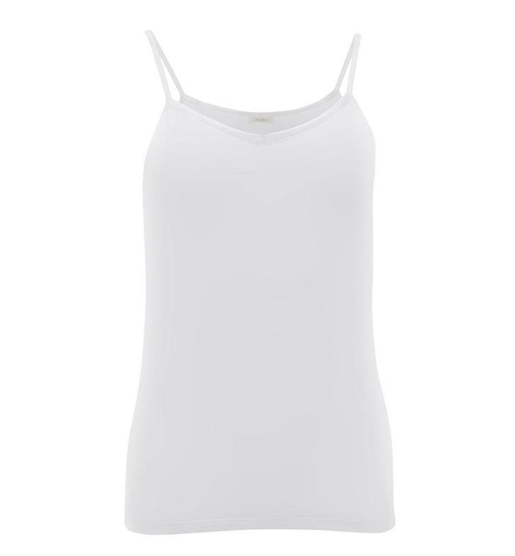 Perfect line cotton top - satijnen rand – White – M, Kleding | Dames, Ondergoed en Lingerie