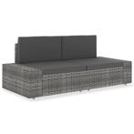 vidaXL Tweezitsbank sectioneel poly rattan grijs, Verzenden, Nieuw, Rotan