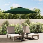 vidaXL Zweefparasol met LED 3,5 m groen, Tuin en Terras, Parasols, Verzenden, Nieuw, 3 tot 4 meter, Zweefparasol