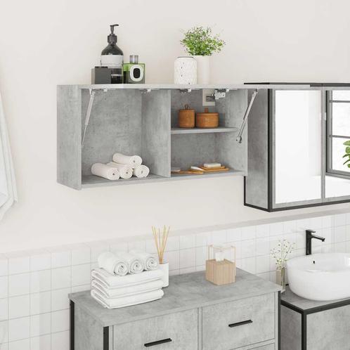 vidaXL Badkamerwandkast 80x25x40 cm bewerkt hout betongrijs, Huis en Inrichting, Tafels | Kaptafels, Nieuw, Verzenden