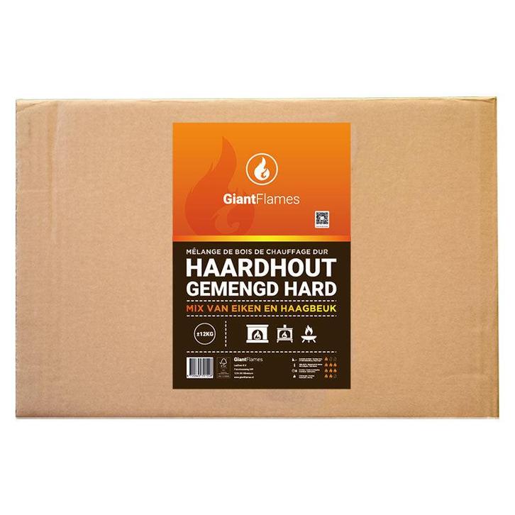 Giant Flames haardhout gemengd hard eiken / haagbeuk mix FSC, Tuin en Terras, Haardhout, Blokken, Minder dan 3 m³, Ophalen of Verzenden