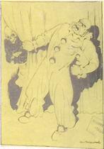 Benito Mussolini en de Dood op spotprent (lijst optie), Antiek en Kunst, Kunst | Litho's en Zeefdrukken, Verzenden