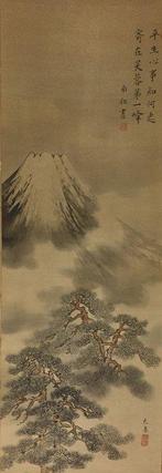 Landscape / Japanese Vintage Hanging Scroll KAKEJIKU / Silk