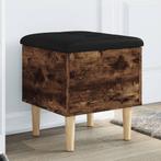 vidaXL Opbergbankje 42x42x46 cm bewerkt hout gerookt, Verzenden, Nieuw