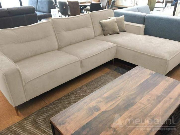 Loungebank Capelle - loungebanken - Creme, Huis en Inrichting, Banken | Sofa's en Chaises Longues, 150 cm of meer, Nieuw, 200 tot 250 cm