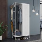 Kledingkast Puumala metaal 180x80x45 cm wit [en.casa], Huis en Inrichting, Kasten | Kledingkasten, Verzenden, Nieuw