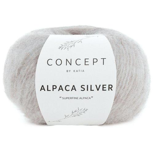 Katia Concept Alpaca Silver - 251 beige met zilver - Glans, Hobby en Vrije tijd, Breien en Haken, Ophalen of Verzenden