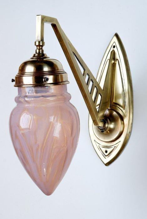 Art Novueau - Wandlamp - Glas, Messing, Antiek en Kunst, Kunst | Designobjecten