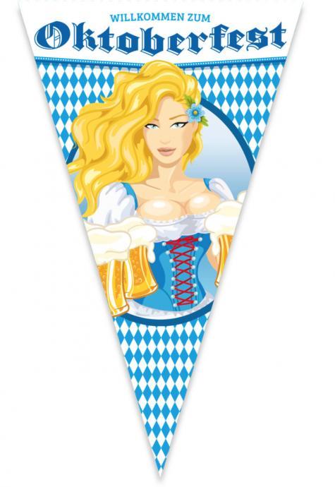 Oktoberfest Vlag Willkommen Zum Oktoberfest 1,5m, Hobby en Vrije tijd, Feestartikelen, Nieuw, Verzenden