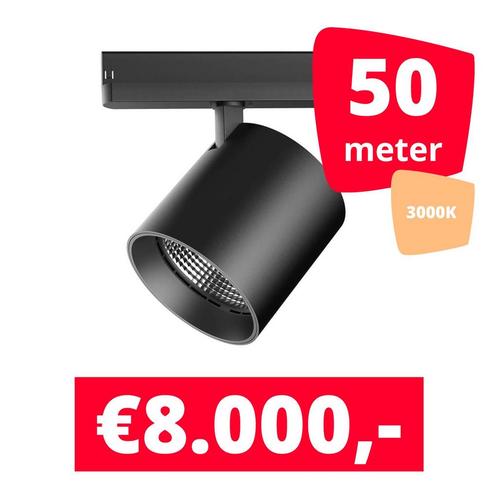 LED Railverlichting DiabloL Zwart 3000K 50 spots + 50M rails, Zakelijke goederen, Kantoor en Winkelinrichting | Winkel en Inventaris