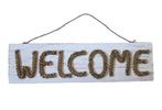 Steigerhout decoratie bord welcome 55x15cm wit, Verzenden, Nieuw