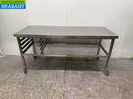 RVS Verrijdbare Werktafel 201,5 x 80 x 95 cm Horeca, Ophalen of Verzenden, Gebruikt