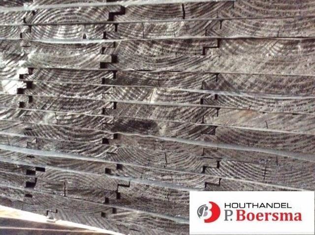 Halfhouts vellingdelen - zwart gecoat - douglas, Doe-het-zelf en Verbouw, Hout en Planken, Overige houtsoorten, 300 cm of meer