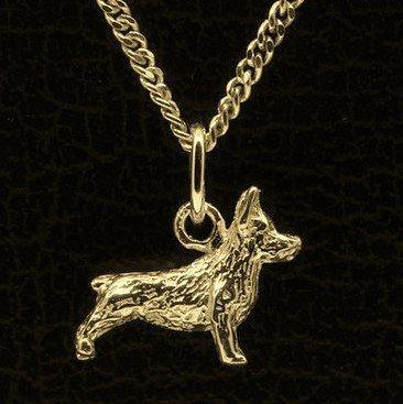 Gouden Welsh Corgi Pembroke ketting hanger - klein, Sieraden, Tassen en Uiterlijk, Kettinghangers, Verzenden