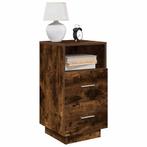 vidaXL Nachtkastjes 2 st met 2 lades 36x36x68 cm gerookt, Huis en Inrichting, Verzenden, Nieuw, Hout