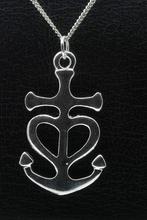 Zilveren Hoop, geloof en liefde ketting hanger - massief XL, Verzenden, Nieuw