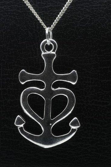 Zilveren Hoop, geloof en liefde ketting hanger - massief XL, Sieraden, Tassen en Uiterlijk, Kettinghangers, Verzenden