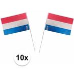 Hollandse zwaaivlaggetjes 10 x - Oranje versiering, Hobby en Vrije tijd, Feestartikelen, Nieuw, Ophalen of Verzenden