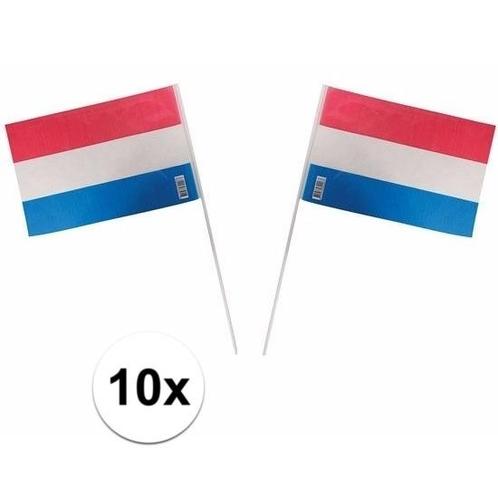 Hollandse zwaaivlaggetjes 10 x - Oranje versiering, Hobby en Vrije tijd, Feestartikelen, Ophalen of Verzenden