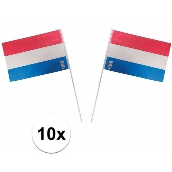 Hollandse zwaaivlaggetjes 10 x - Oranje versiering, Hobby en Vrije tijd, Feestartikelen, Ophalen of Verzenden