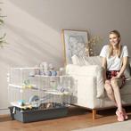 TRUUSK Hamsterkooi 4 Verdiepingen - Loopwiel - Voerbak - Tun