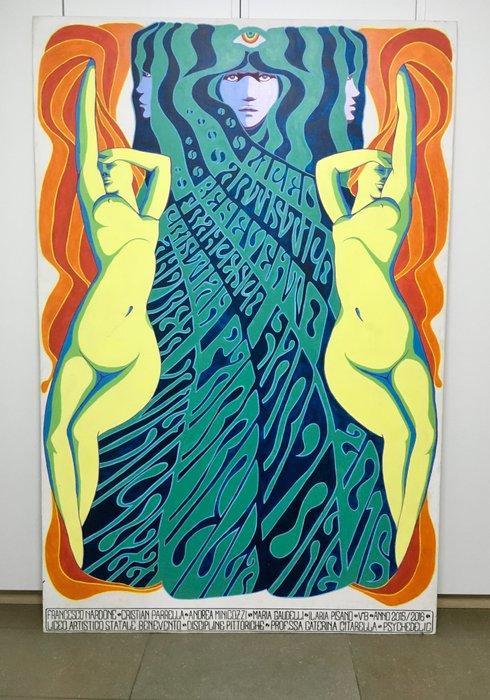 Andrea Minicozzi - Pittura psichedelica contemporanea, Antiek en Kunst, Kunst | Schilderijen | Modern