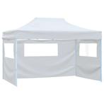vidaXL Partytent met 3 zijwanden inklapbaar 3x4 m staal wit, Tuin en Terras, Verzenden, Nieuw, Partytent