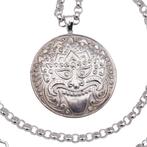 Zilver - Ketting met hanger - Mythologisch gezicht, Antiek en Kunst, Antiek | Goud en Zilver