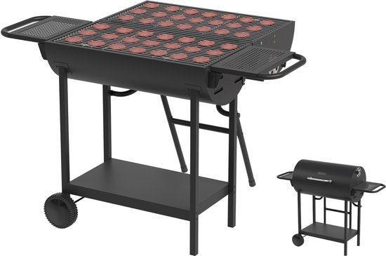 2dekans | KitchenBrothers 2-in-1 Houtskool BBQ XL met, Tuin en Terras, Houtskoolbarbecues, Zo goed als nieuw, Ophalen of Verzenden