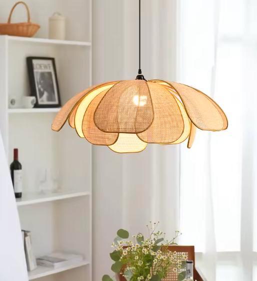 Nordic Handgeweven Lotus Kroonluchter – Retro Lamp met E27, Huis en Inrichting, Lampen | Hanglampen, Nieuw, Verzenden