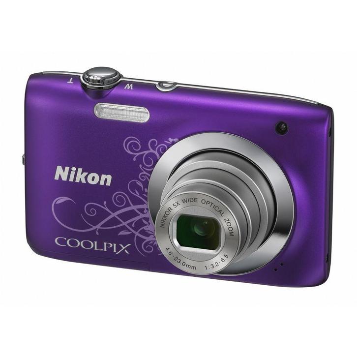Nikon Coolpix S2600 Digitale Compact Camera - Paars/Lineart, Audio, Tv en Foto, Fotocamera's Digitaal, Zo goed als nieuw, Verzenden