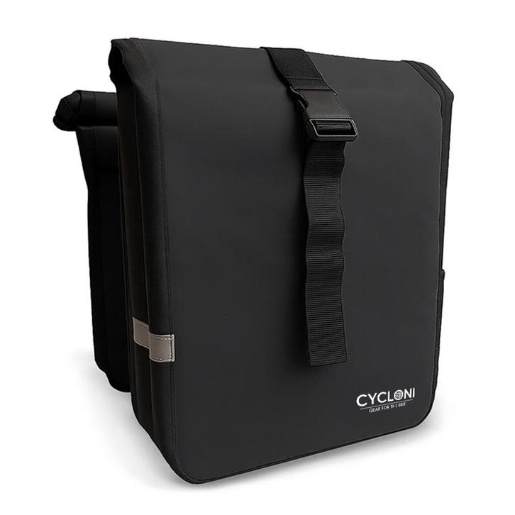 Cycloni Glide Dubbele Fietstas 48L Waterdicht Zwart Rolltop, Fietsen en Brommers, Fietsaccessoires | Fietstassen, Nieuw, Ophalen of Verzenden