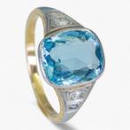 Zonder Minimumprijs - Ring - 14 karaat Geel goud, Platina,, Sieraden, Tassen en Uiterlijk, Nieuw
