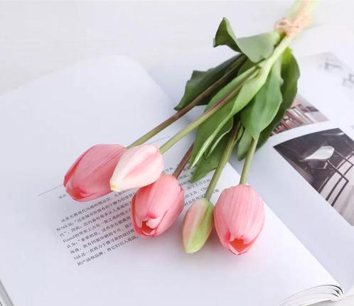 Actie tulp tulpen bundel, luxe siliconen real touch kleur, Huis en Inrichting, Woonaccessoires | Kunstplanten en Kunstbloemen