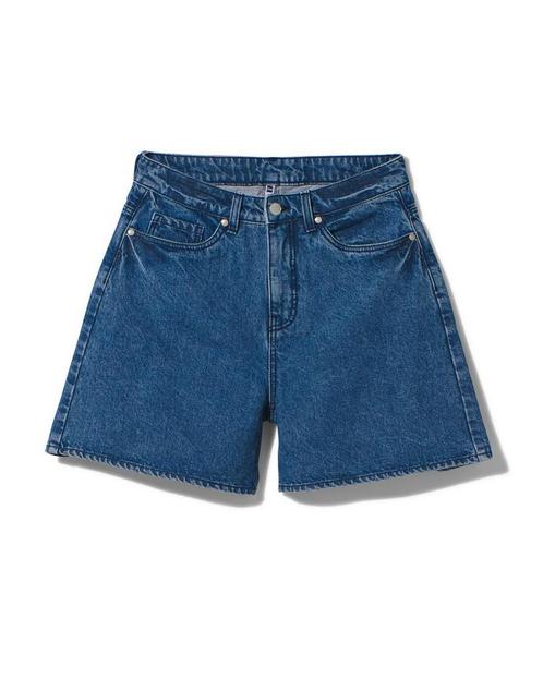 HEMA Dames denim short middenblauw, Kleding | Dames, Overige Dameskleding, Nieuw, Verzenden