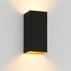 Moderne wandlamp Zwart / Goud | Vierkant | Up en Down | Eros, Huis en Inrichting, Lampen | Wandlampen, Ophalen of Verzenden, Nieuw