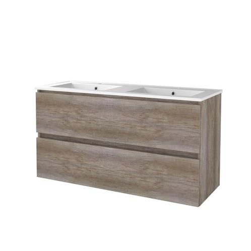 Badmeubelset BWS Salt 120x46cm Greeploos 2 Lades Met, Doe-het-zelf en Verbouw, Sanitair, Bad, Nieuw, Chroom, Ophalen of Verzenden