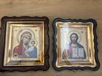 Icoon - Christus Pantokrator, Moeder Gods - Glas - Met