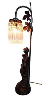 Lamp - Legering - Kristallen tafellamp, Antiek en Kunst
