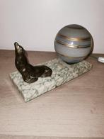 Globe tafellamp - Glas, Marmer, Zinklegering - Art deco, Antiek en Kunst