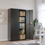 vidaXL Archiefkast 105x40x180 cm staal zwart, Huis en Inrichting, Kasten | Roldeurkasten en Archiefkasten, Verzenden, Nieuw