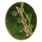 Vintlux Mosschilderij Rond 60 cm Donker Eiken - Selfjord, Nieuw