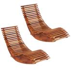 vidaXL Ligbedden schommelend 2 st acaciahout, Verzenden, Nieuw, Hout
