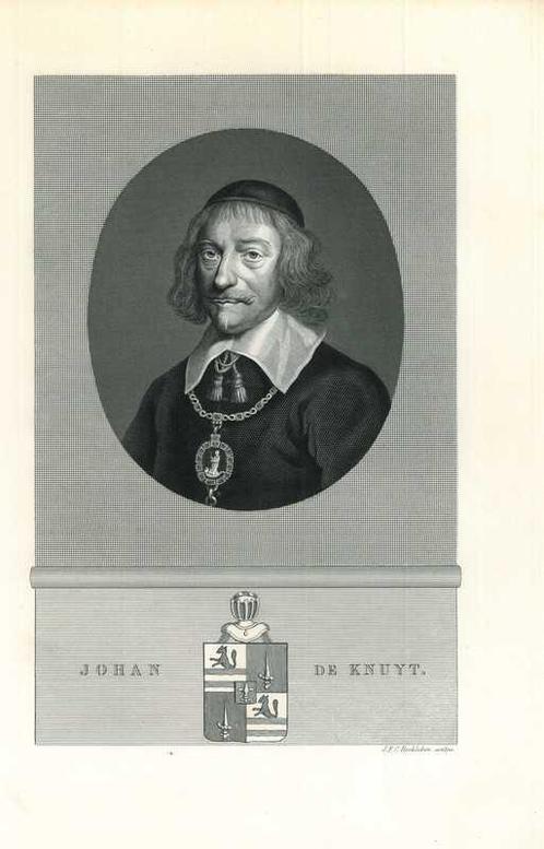 Portrait of Johan de Knuyt, Antiek en Kunst, Kunst | Etsen en Gravures