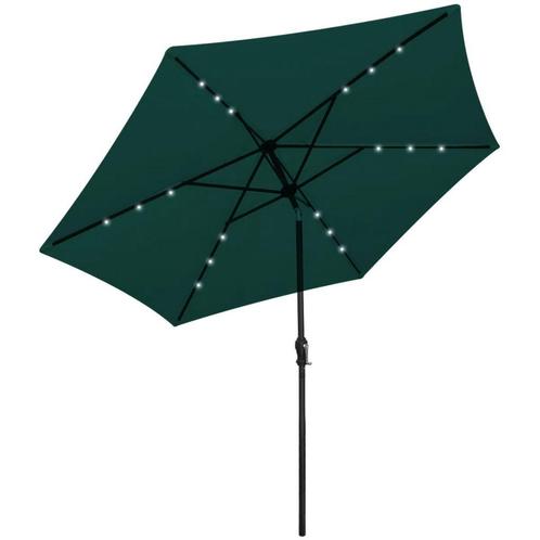 Parasol kantelbaar met LED 3 m groen (Parasols-Zonwering), Tuin en Terras, Parasols, Nieuw, Verzenden