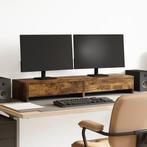 vidaXL Monitorstandaard met lades 100x27x15 cm hout gerookt, Verzenden, Nieuw