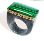 Zonder Minimumprijs - Ring - 14 karaat Geel goud Onyx -, Sieraden, Tassen en Uiterlijk, Ringen, Nieuw