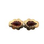 Gouden broche met granaten | Vintage (oude gouden broche), Gebruikt, Overige kleuren, Ophalen of Verzenden, Met edelsteen